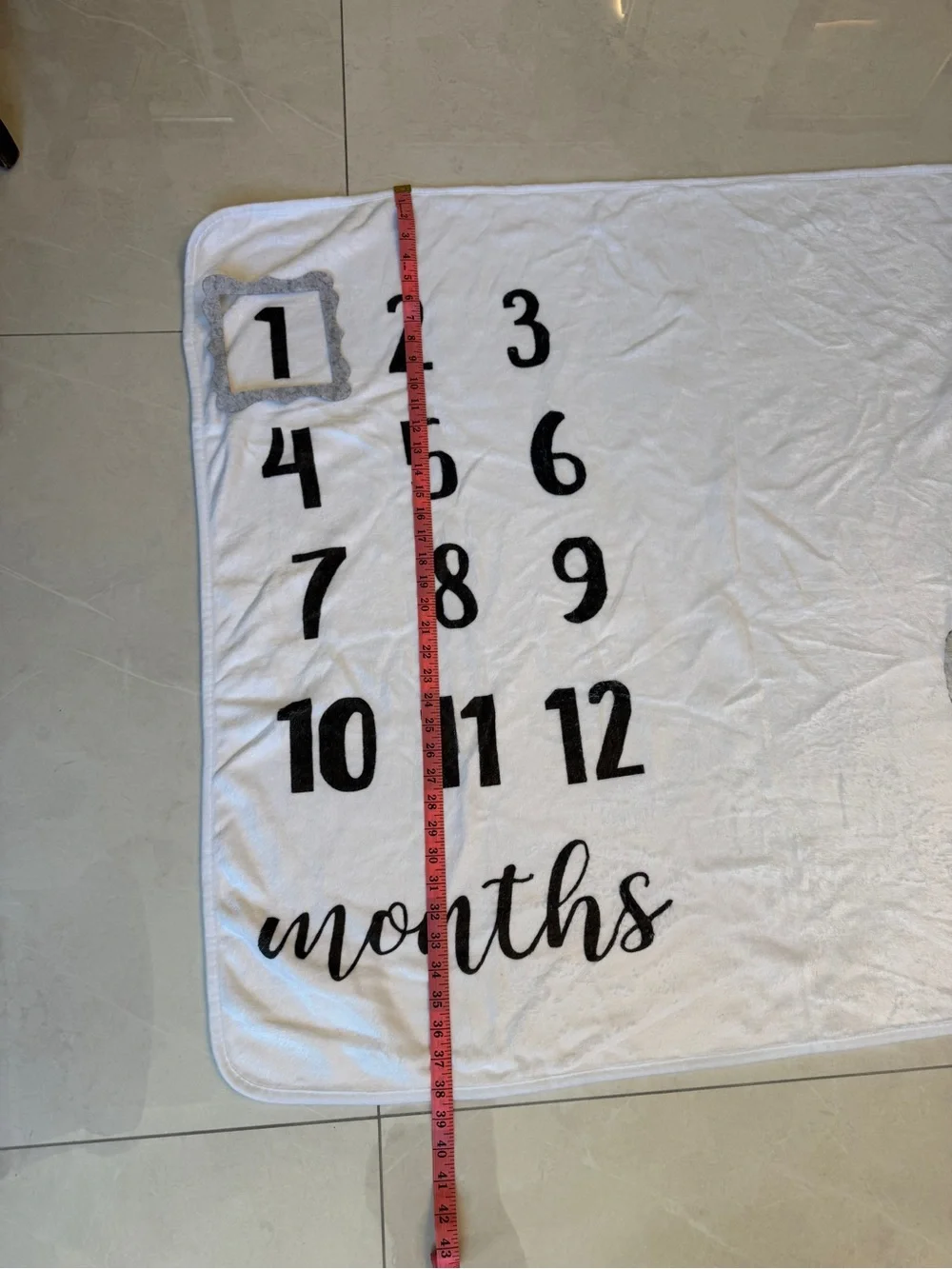 Neutral Gray Elephant Monthly Milestone Blanket